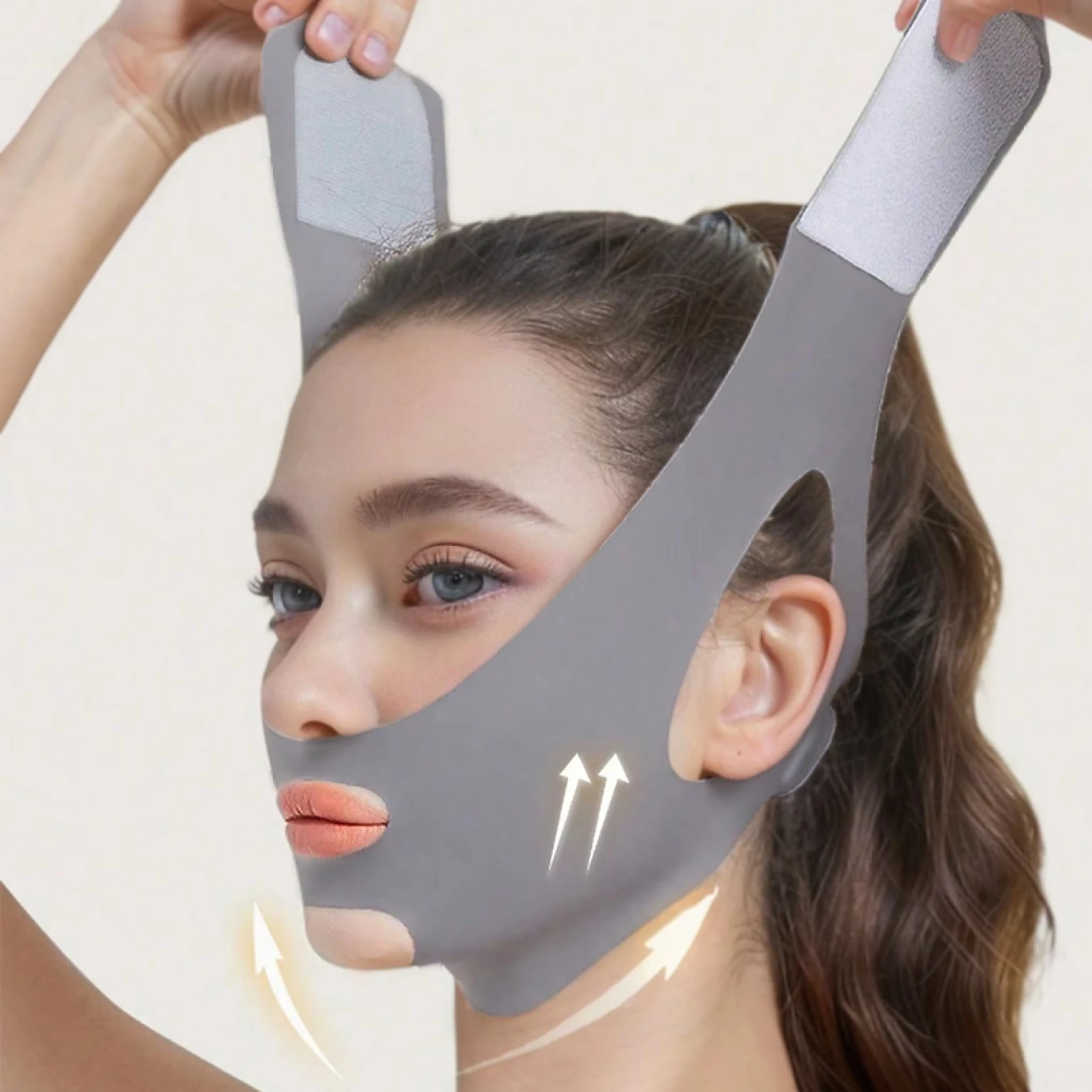Skincare Viral Tiktok - 1Pc フェイススカルプティングスリープマスク通気性弾性リフティング引き締めマスクスキンケア痩身ストラップチンアップマスク女性