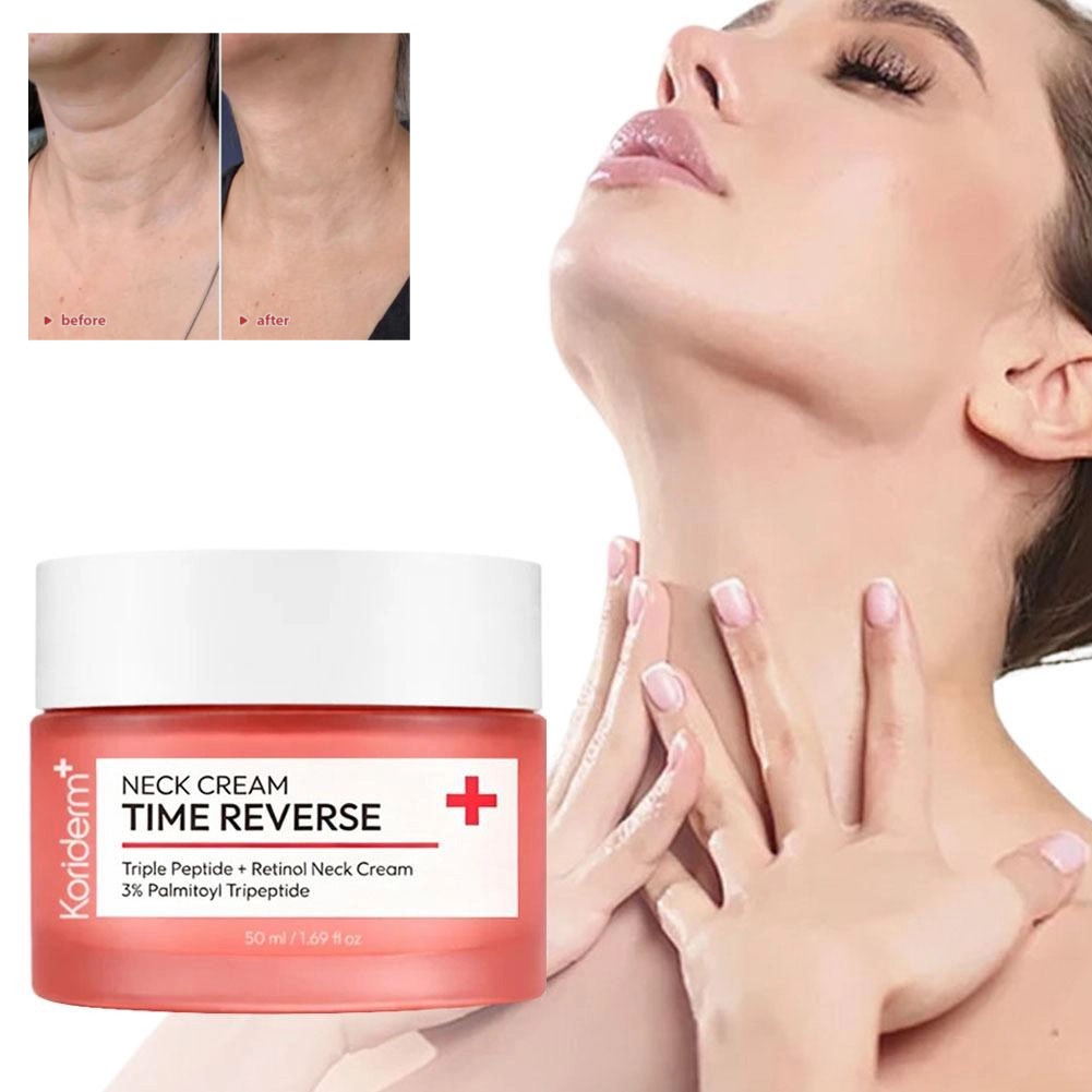 Peptide Neck Cream - 50ml タイムリバース トリプルペプチド + レチノール ネックファーミングリフトクリーム、二重あご軽減・小じわ対策