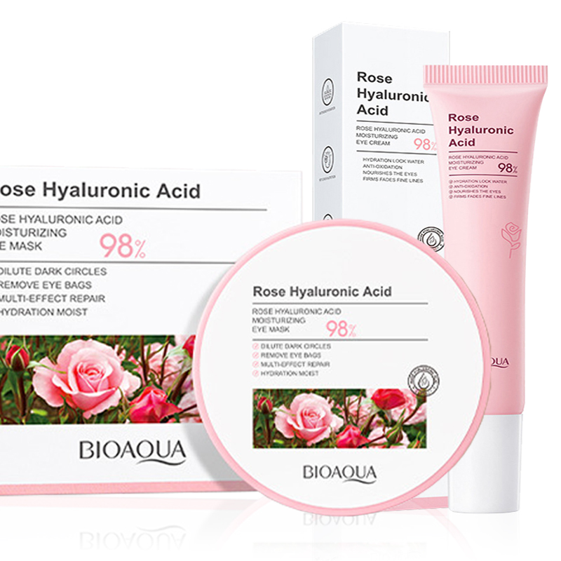 Skincare Bioaqua - バイオアクアローズ-ヒアルロン酸アイマスク,くま防止,保湿バッグ,アイパッチ,スキンケア製品,1箱あたり60個