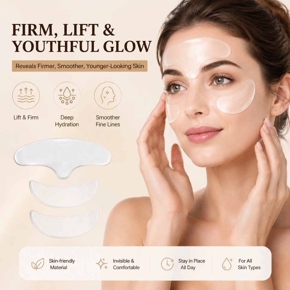 Skincare Viral Tiktok - 再利用可能な抗しわ額パッチソフトシリコンパッチ額のしわ除去ジェルパッチアイマスク引き締めリフトアップマスクスキンケア