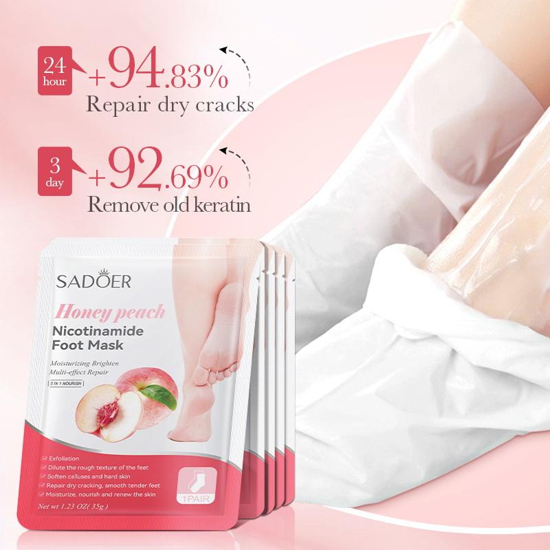 Skincare Viral Tiktok - 1ペア SADOER フルーツフットマスク 保湿フットピーリングマスク 角質除去 フットスキンケア