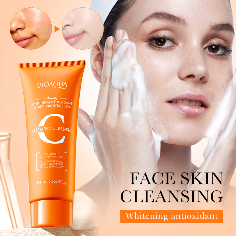 Skincare Bioaqua - BIOAQUA ビタミンC洗顔料 保湿 美白 しわ対策 洗顔フォーム