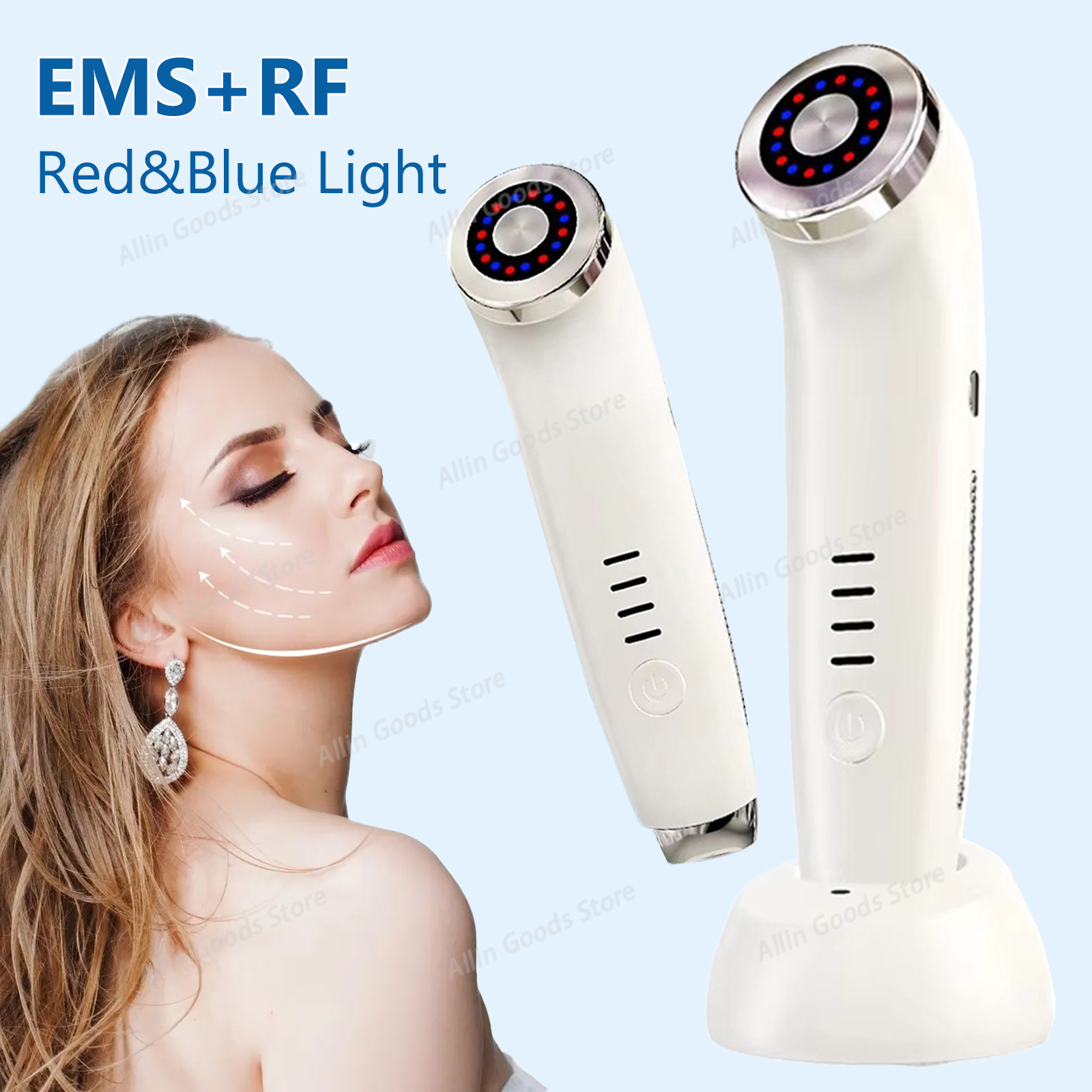 HIFU マイクロカレント美顔器赤と青の光肌リフティング引き - Skincare Hn のレビューと価格
