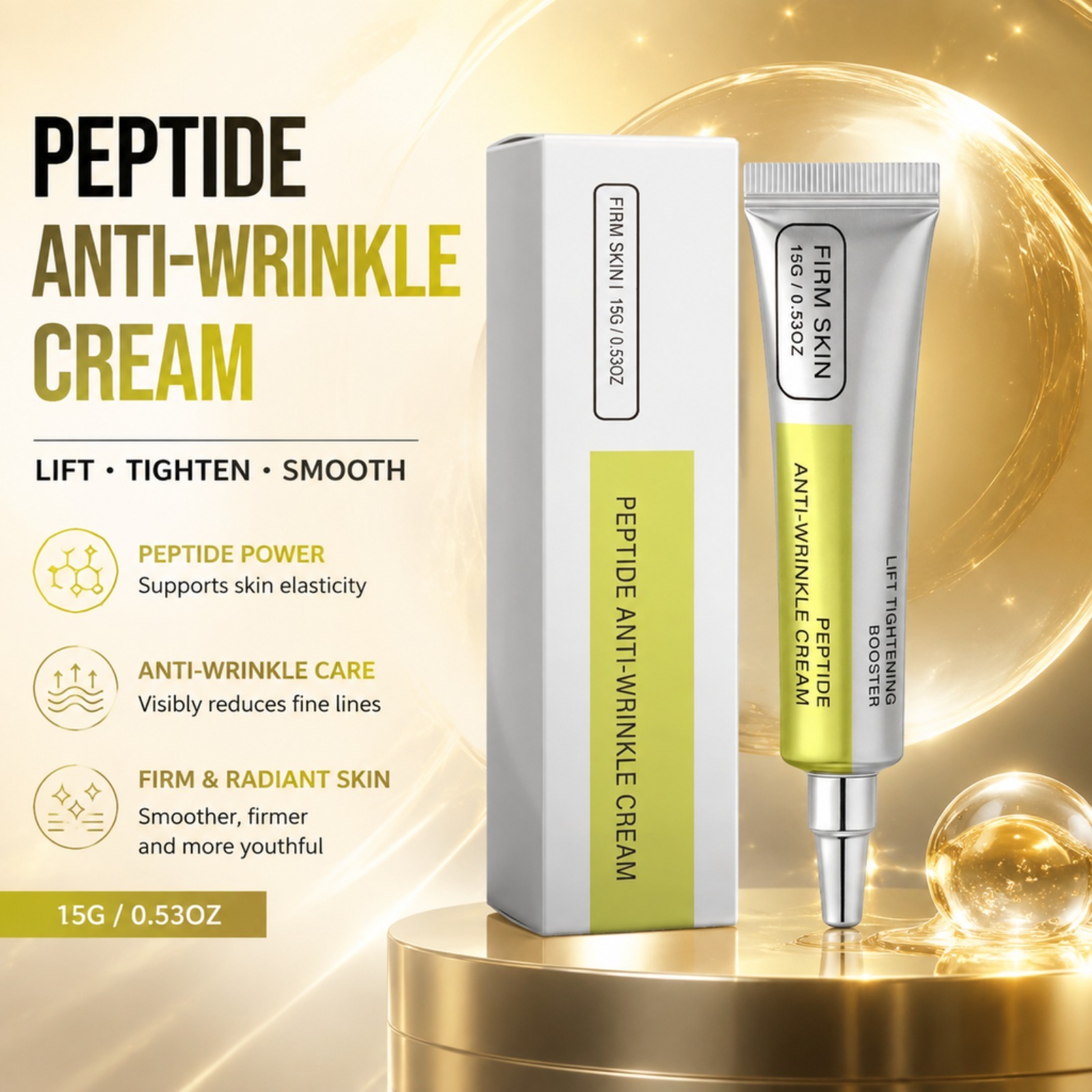 ペプチドレチノールフェイスクリーム、引き締め、なめらか、保湿 - Peptide Neck Cream のレビューと価格