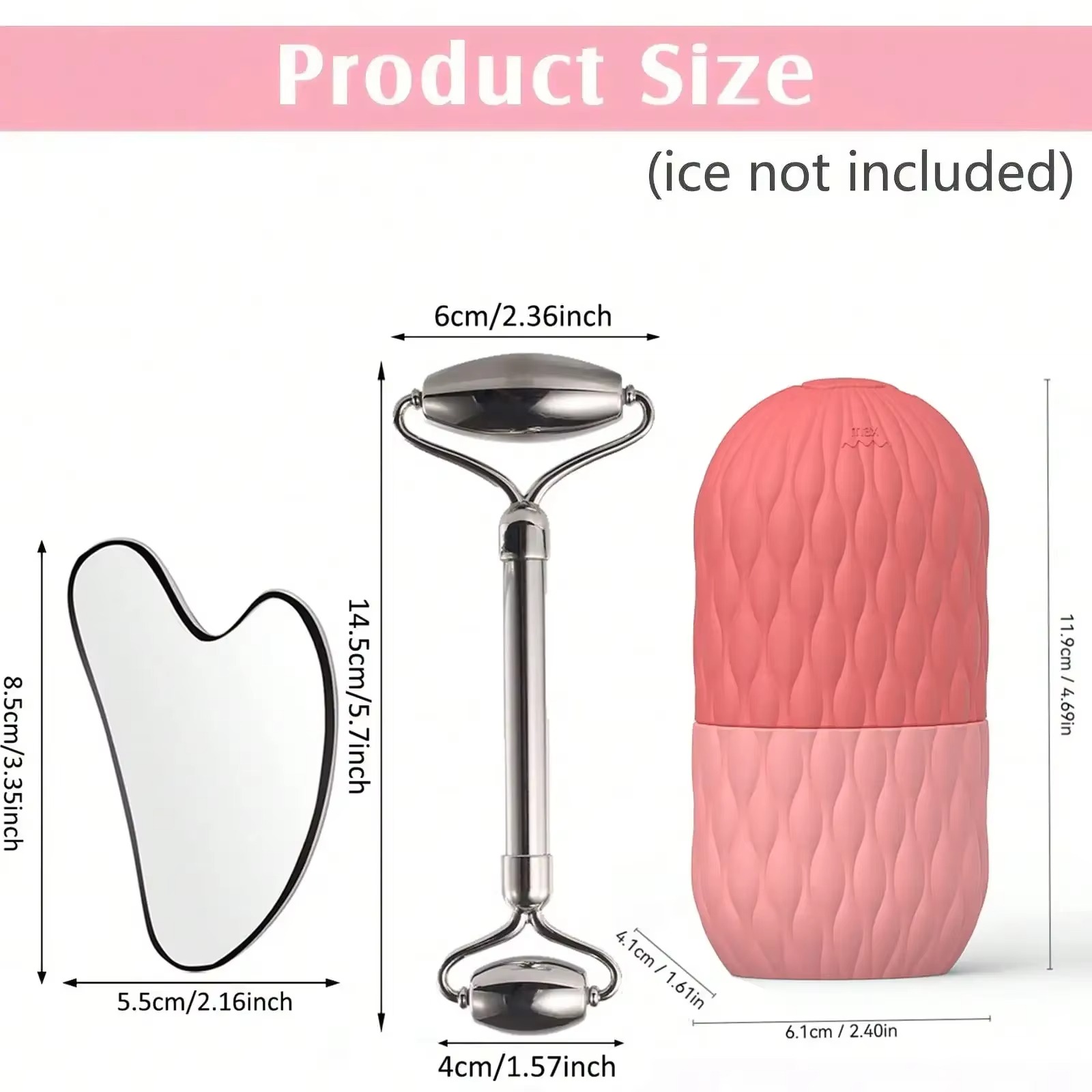 アイスローラー＆ステンレス製グアシャセット（顔、目、首用）美 - Skincare Glowing のレビューと価格