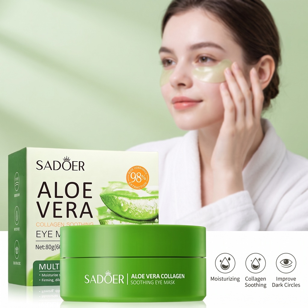 60 個アロエベラコラーゲンアイマスク抗くま目袋保湿抗しわア - Collagen Sheet Mask のレビューと価格